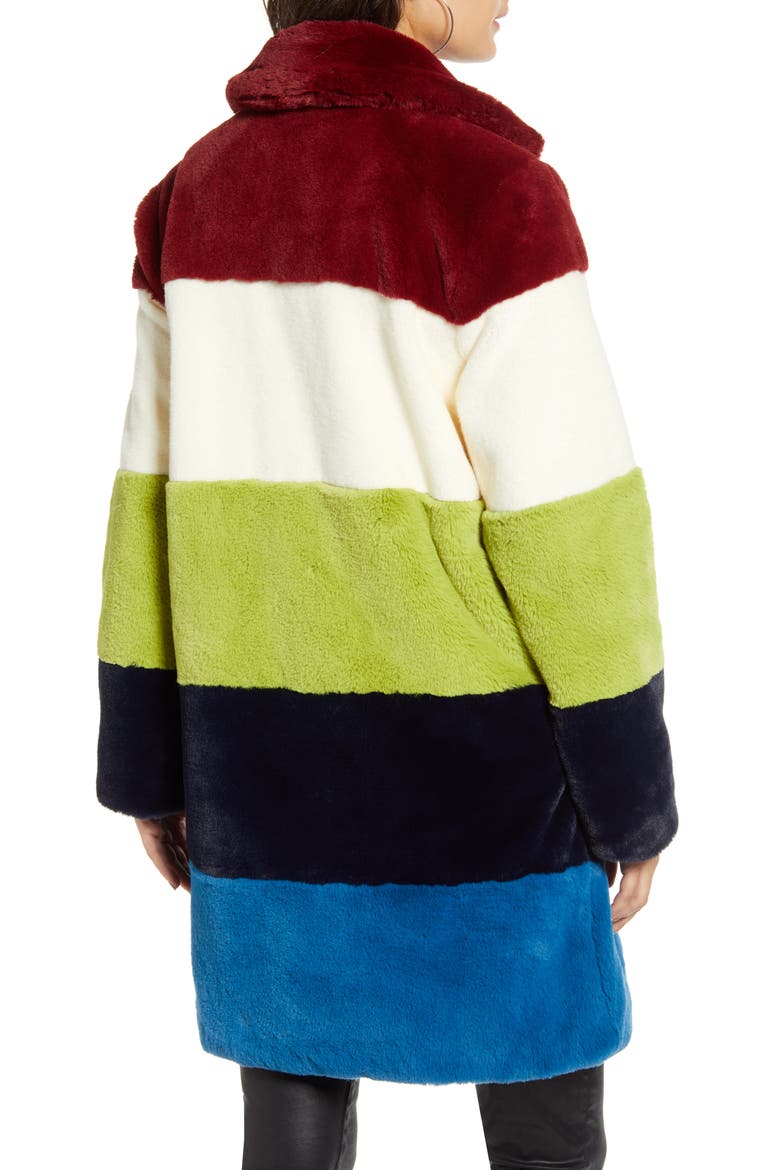 Super Nova Colorblock Faux Fur Jacket, Alternate, color, SUPER NOVA