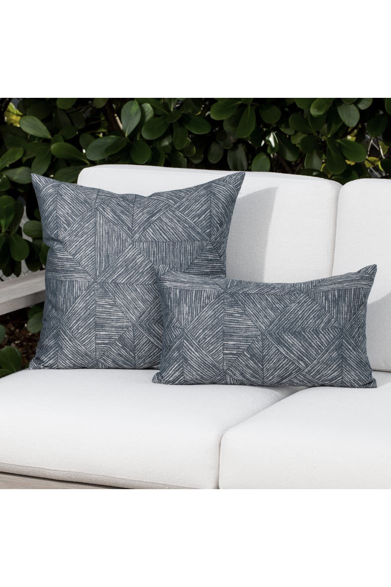 Reimagine Denim Indoor & Outdoor Woven Accent Pillow, Alternate, color, Denim