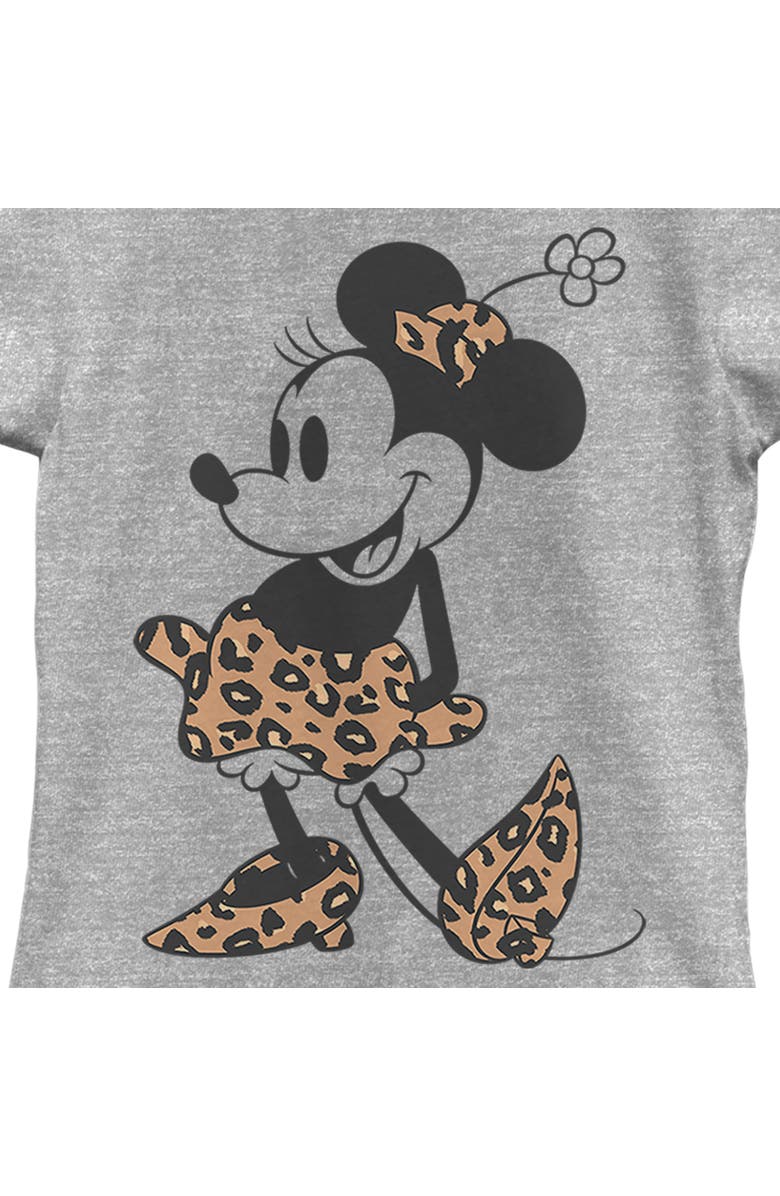 Minnie Mouse Girl's Minnie Mouse Leopard Outfit Graphic T-Shirt, Alternate, color, Athletic Heather
