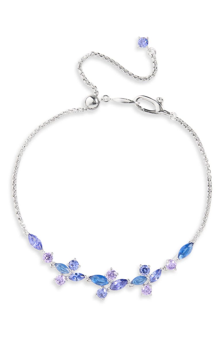 Indigo Purple Slider Bracelet, Main, color, RHODIUM