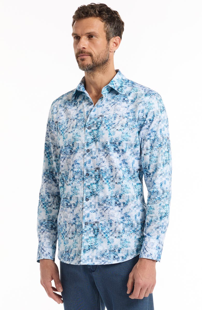 Robert Graham Long Sleeve Button-Up Shirt, Alternate, color, Blue