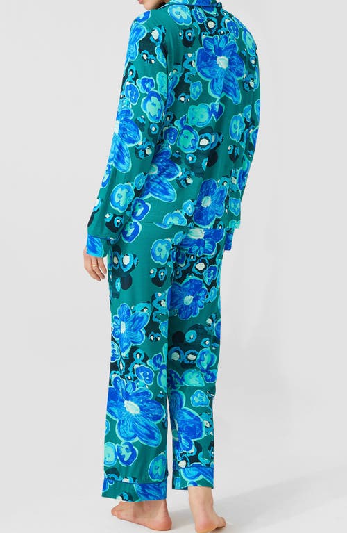 Alivia Sofia Print Pajamas In Floral Pond Jade