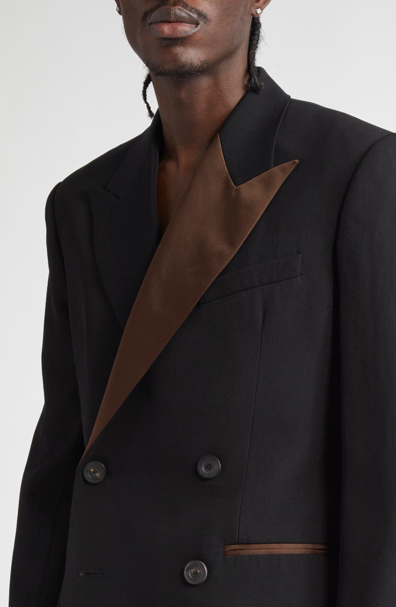 Wales Bonner Rise Double Breasted Virgin Wool Sport Coat, Alternate, color, 