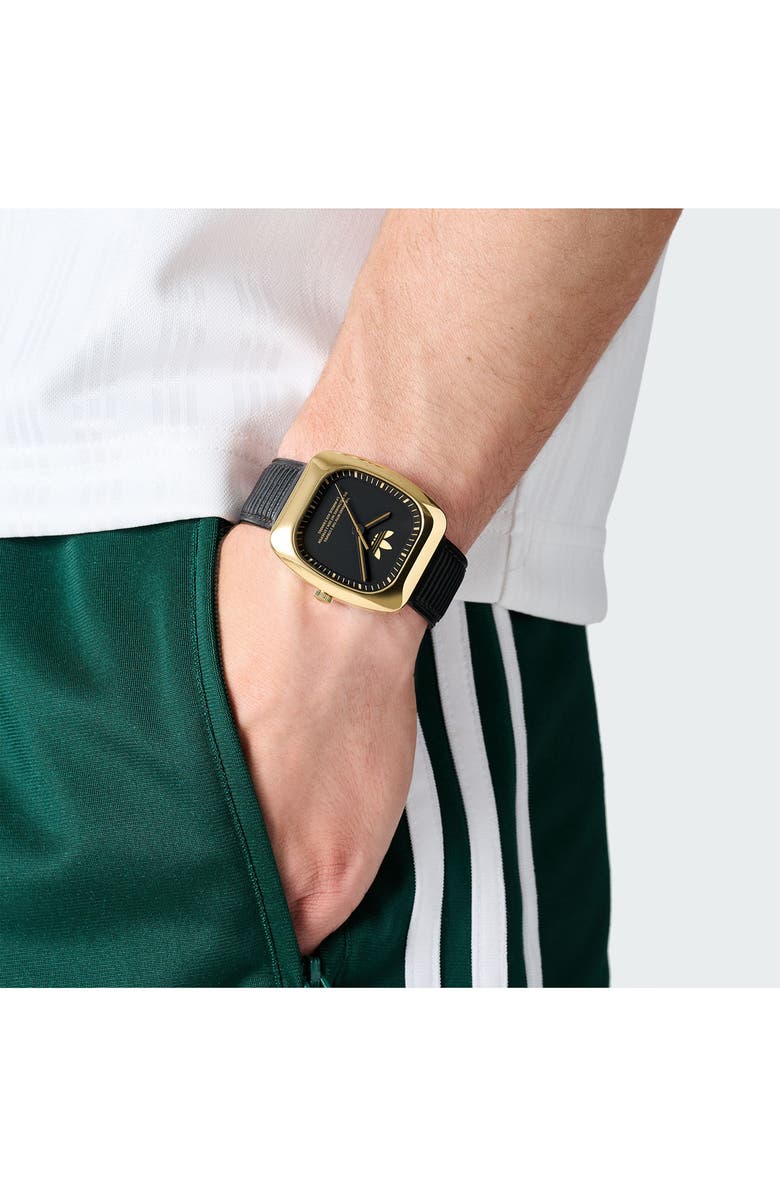 adidas Retro Wave One Leather Strap Watch, 37mm, Alternate, color,