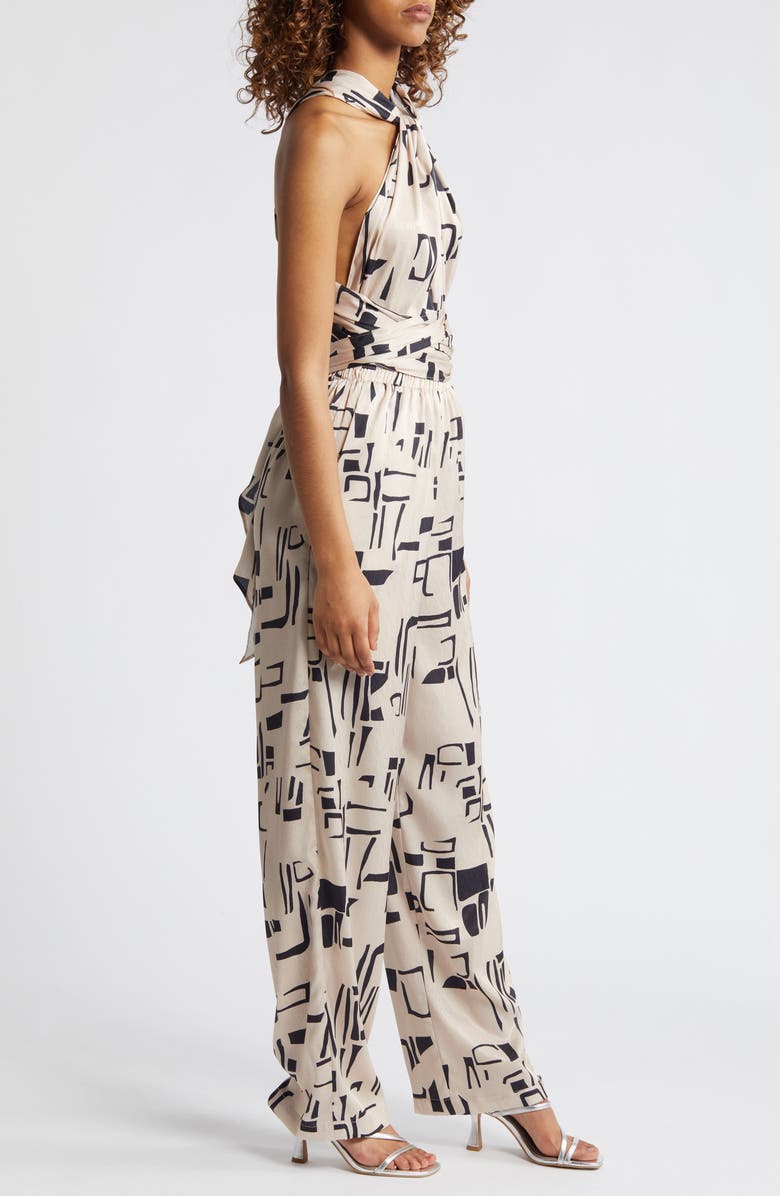 DIARRABLU Umy Tukki Noir Print Convertible Jumpsuit, Alternate, color,