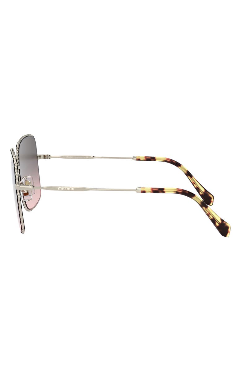 Miu Miu 56mm Gradient Rectangular Sunglasses, Alternate, color, Pale Gold