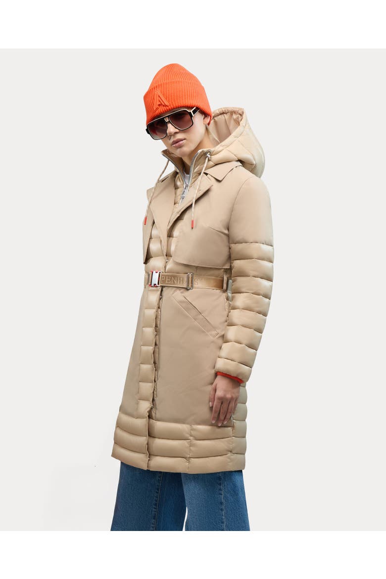 Beaufort Mixed Media Insulated Trench Coat, Alternate, color, Soft Camel