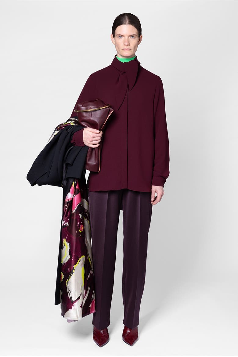 Nyra Draped Tie Neck Top, Alternate, color, Calliope