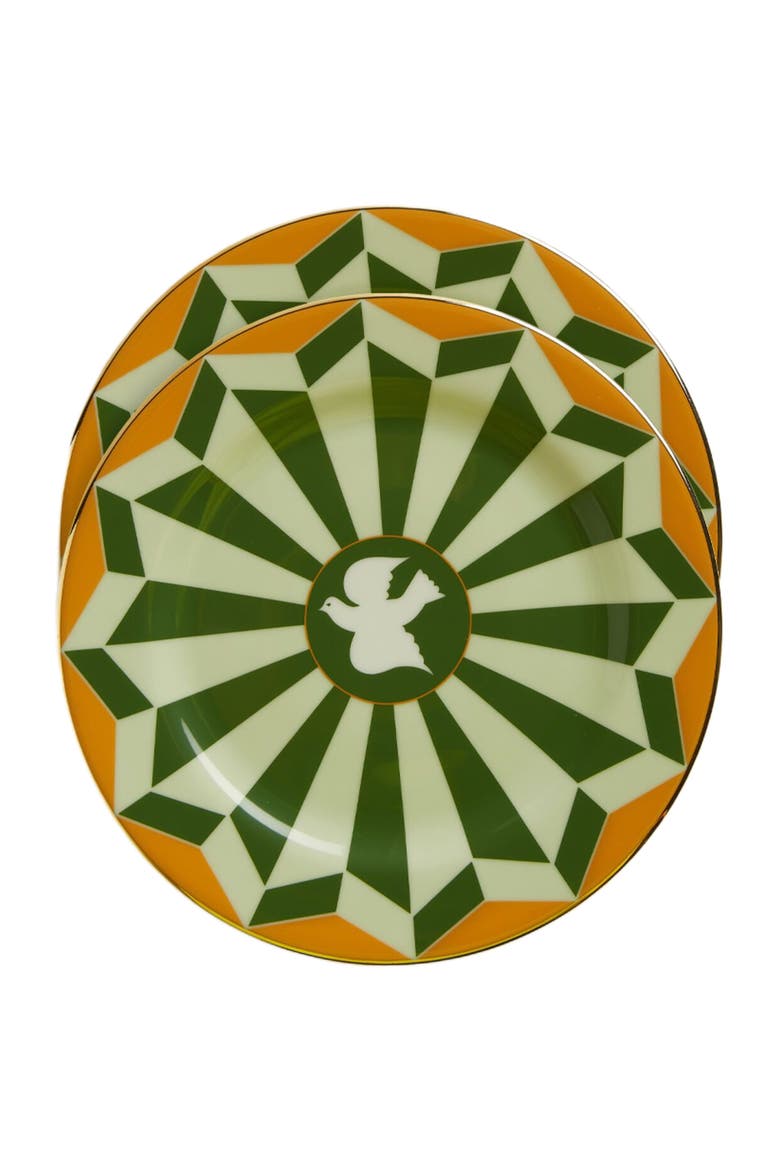 Dessert Plates Set Of 2 Roman Dove Bosco Dark Green, Main, color, Roman Dove Bosco Dark Green