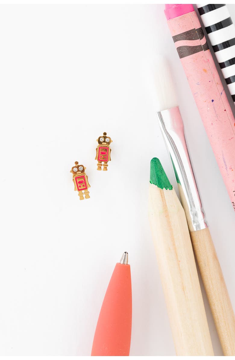 Pip Pop Robot Stud Earrings, Alternate, color, Multi