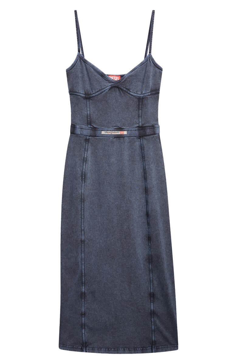 DIESEL<sup>®</sup> Trompe l'Oeil Jersey Midi dress, Alternate, color, Denim