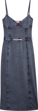 DIESEL® Trompe l'Oeil Jersey Midi dress