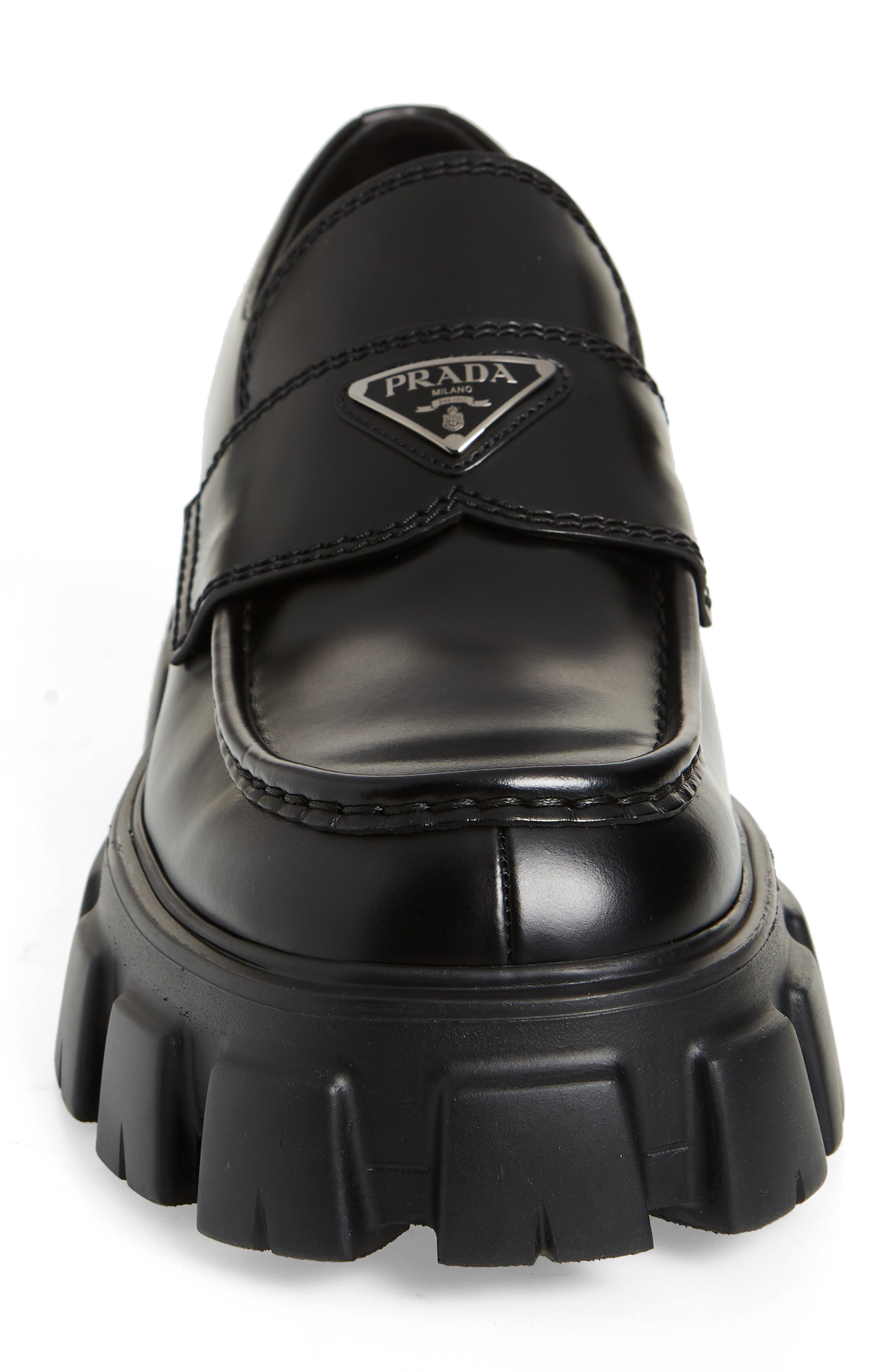 Prada Monolith Lug Sole Loafer, Alternate, color, 