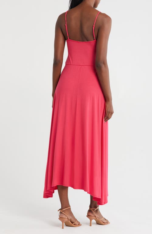 Loveappella Drape Midi Dress In Pink