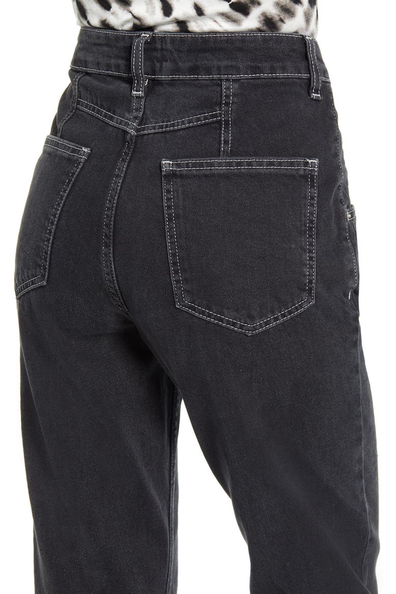 Urban Outfitters Acid Wash High Waist Nonstretch Mom Jeans, Alternate, color, BLACK