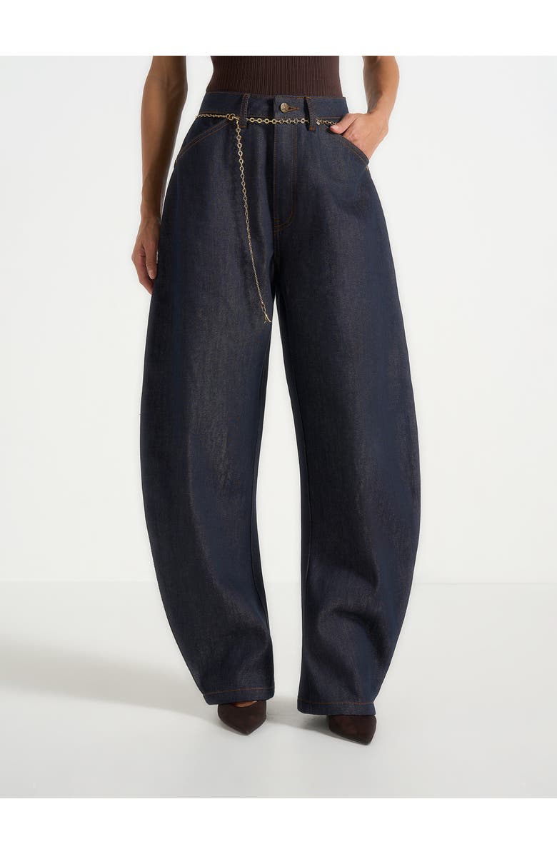 Manière De Voir Enora Hourglass Jean With Chain, Main, color, Indigo