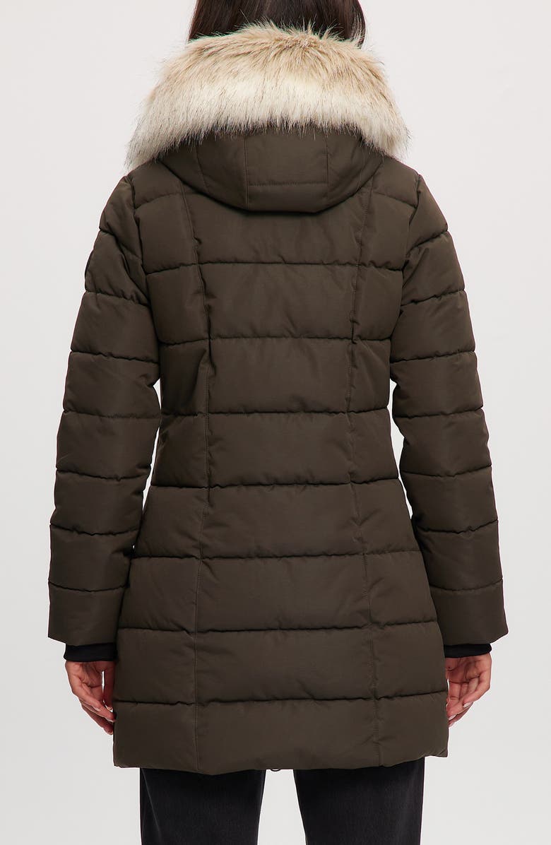 Noize Hannah Faux Fur Trim Hooded Parka, Alternate, color, Forest