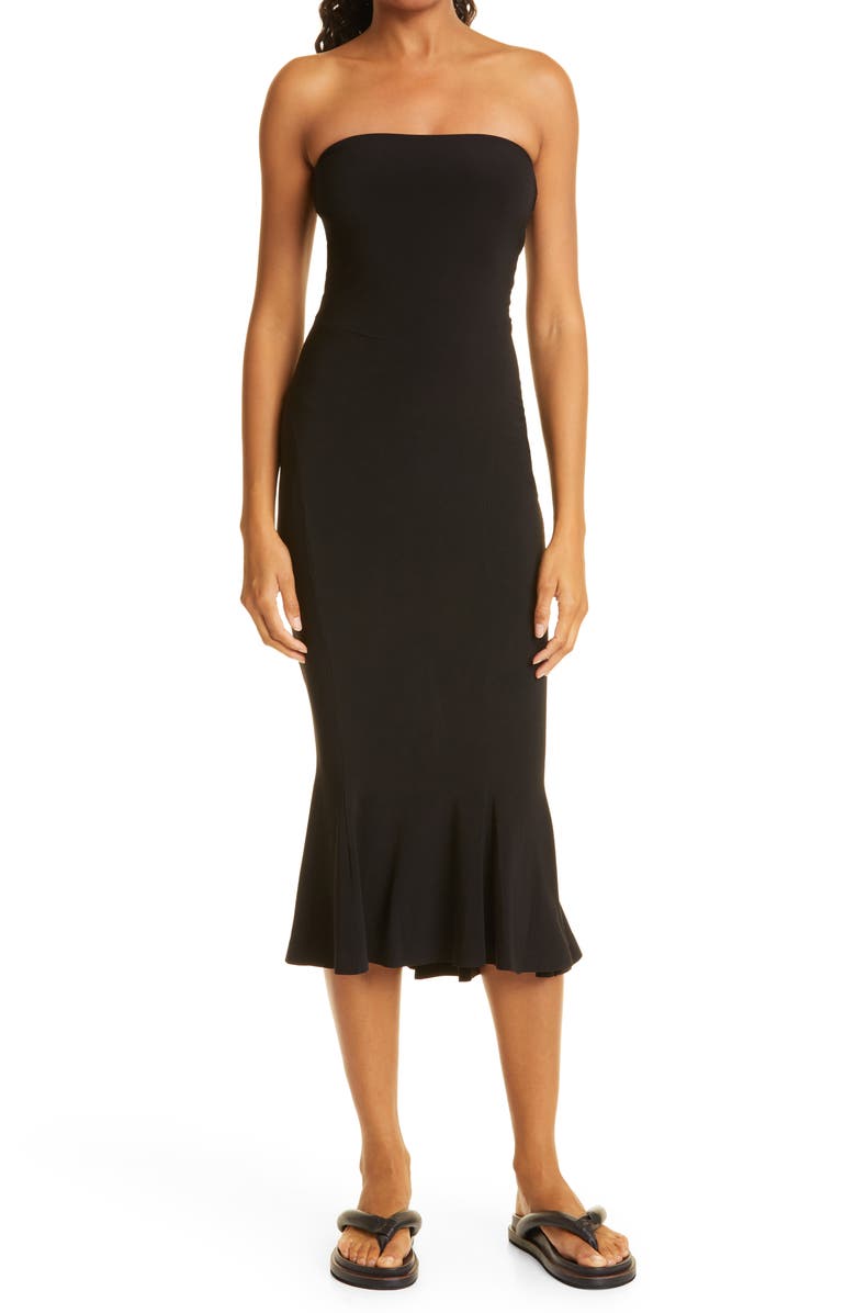 Norma Kamali Fishtail Strapless Dress, Main, color,