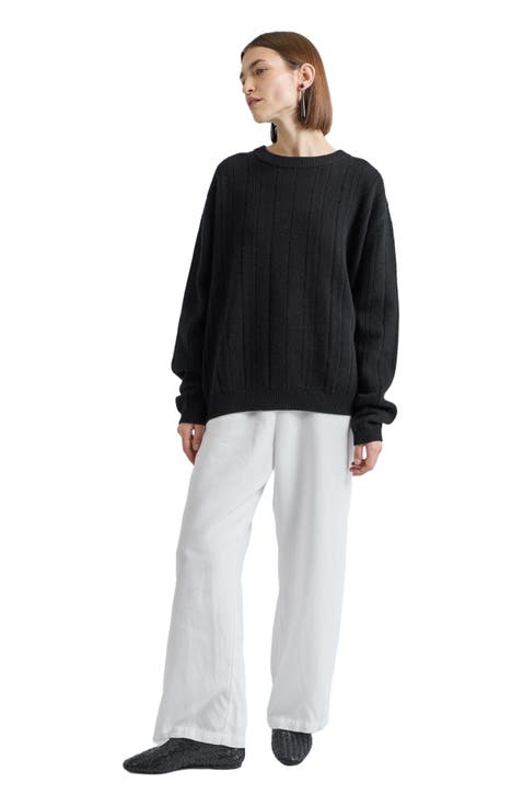 Ribbed Wool Crewneck Sweater