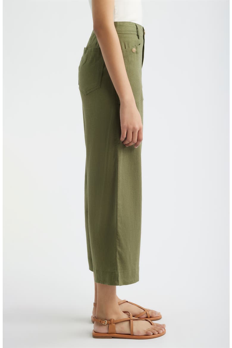 Patch Pocket Crop Wide Leg Pants, Alternate, color, OLIVE