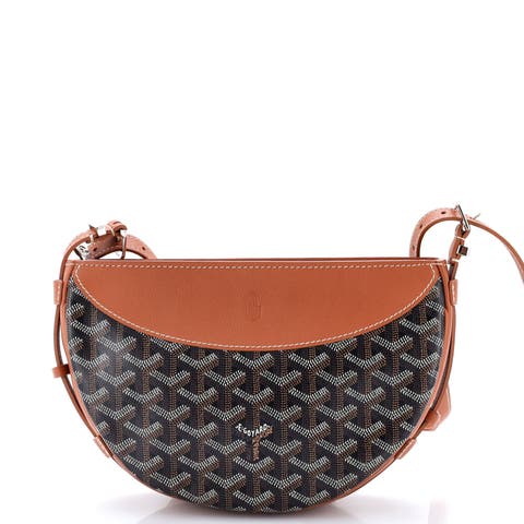 Hirondelle Shoulder Bag Coated Canvas and Leather