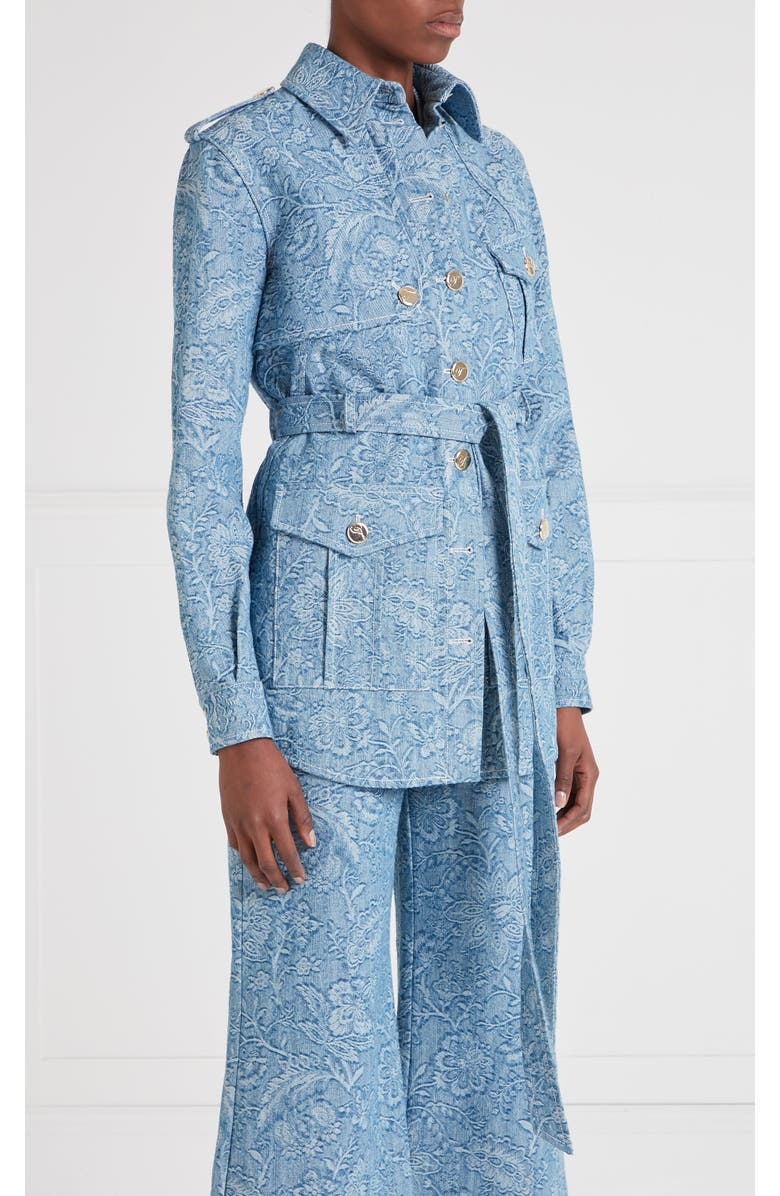 Temperley London Francis Denim Shirt Jacket, Alternate, color, Washed Blue