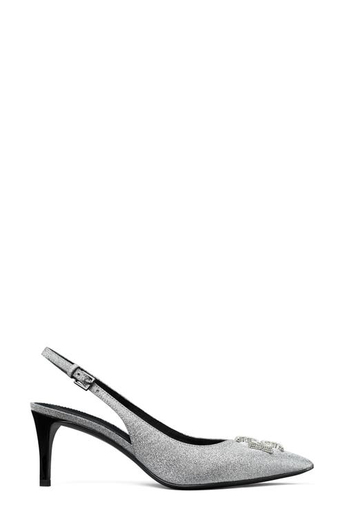 Tory Burch Eleanor Pavé Slingback Pointed Toe Pump In Black