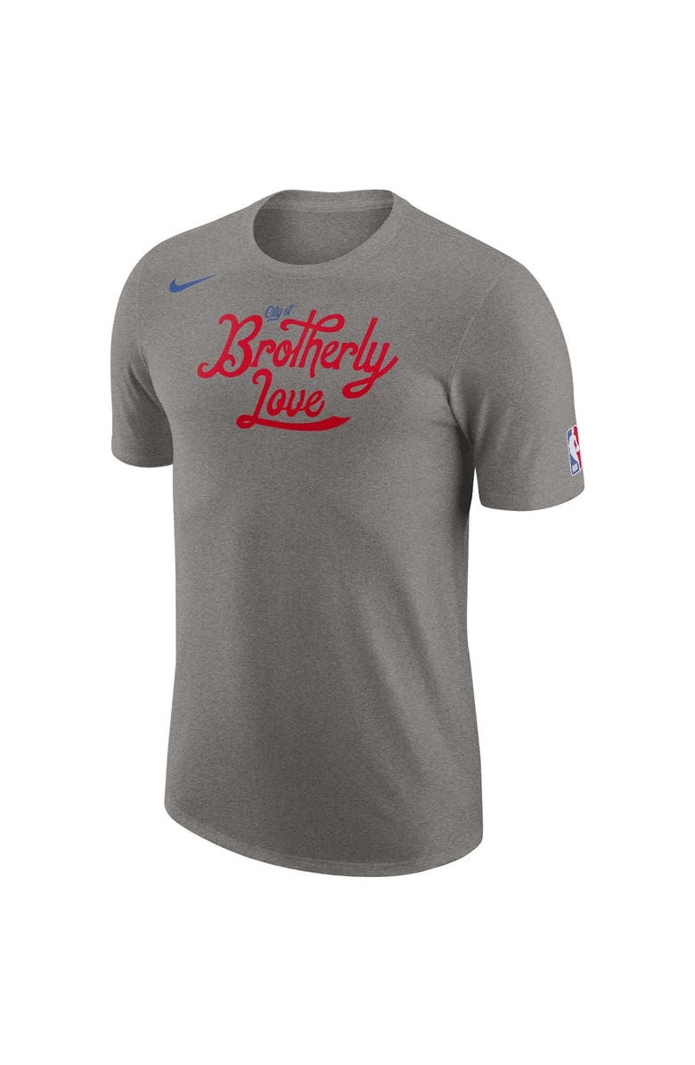 Nike Men's Nike Heather Charcoal Philadelphia 76ers 2022/23 City Edition Essential Logo T-Shirt, Alternate, color, 