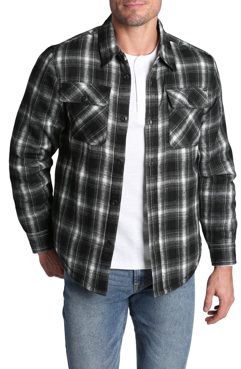 JACHS Plaid Fleece Lined Long Sleeve Button-Up Shirt, Main, color,