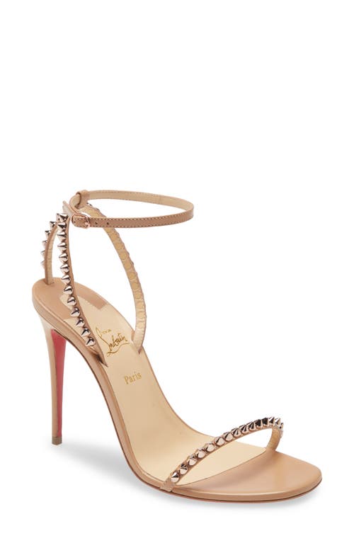 Christian Louboutin So Me Studded Sandal in Nude at Nordstrom, Size 41
