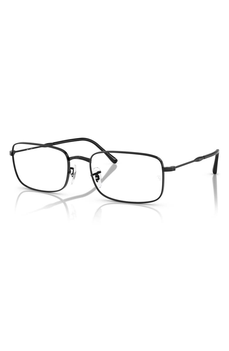 Ray-Ban 54mm Irregular Optical Glasses, Alternate, color, Black