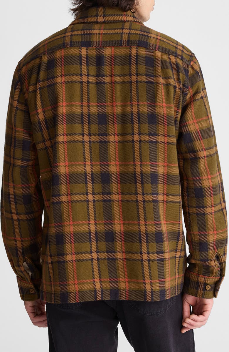 Madewell Plaid Midweight Flannel Button-Up Shirt, Alternate, color, Olive Plaid