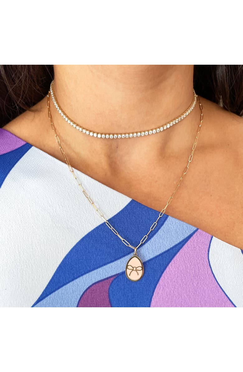 The Lovery Fine Jewelry Mini Paperclip Link Chain Necklace, Alternate, color, Yellow Gold