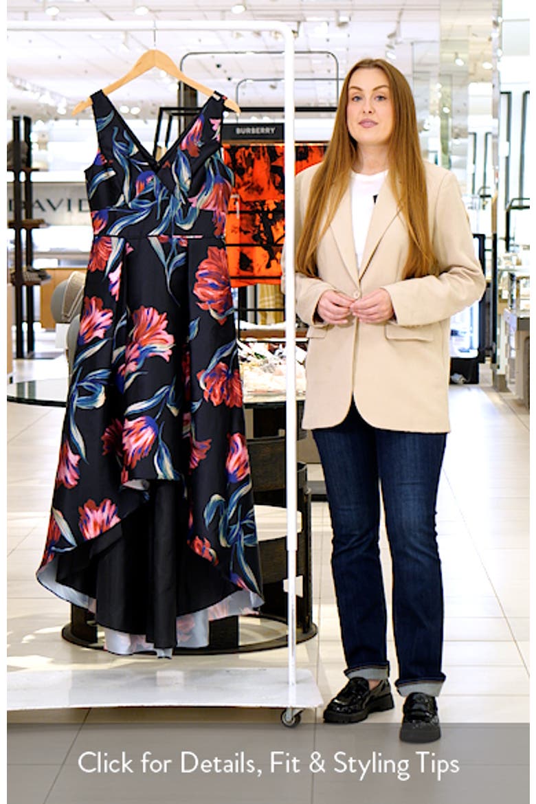 Floral Print Mikado High/Low Gown video
