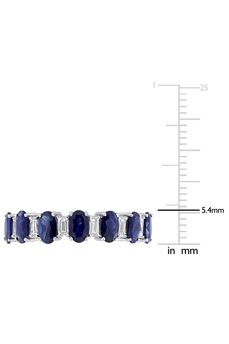 Sapphire & Diamond Anniversary Band 14k, Alternate, color, Blue Sapphire/White Gold