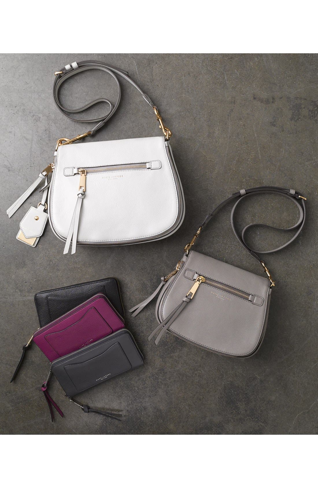 Marc Jacobs Recruit Nomad Pebbled Leather Crossbody Bag, Main, color, 