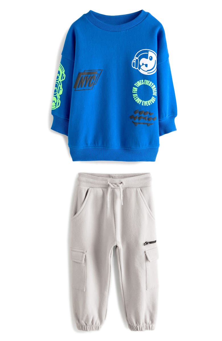 NEXT Kids
 Graphic Sweatshirt 
Cargo Joggers Set, Main, color, 