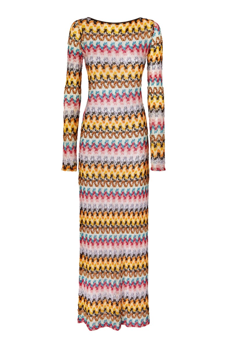 Missoni Long Dress In Lamé Viscose Lace With Open Back, Alternate, color, Multicoloured
