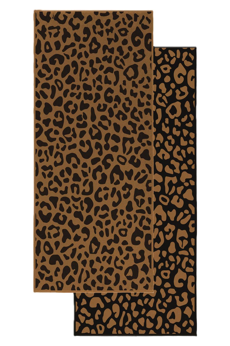 Wild Set of 2 Leopard Hand Towels, Main, color, BROWN MULTI