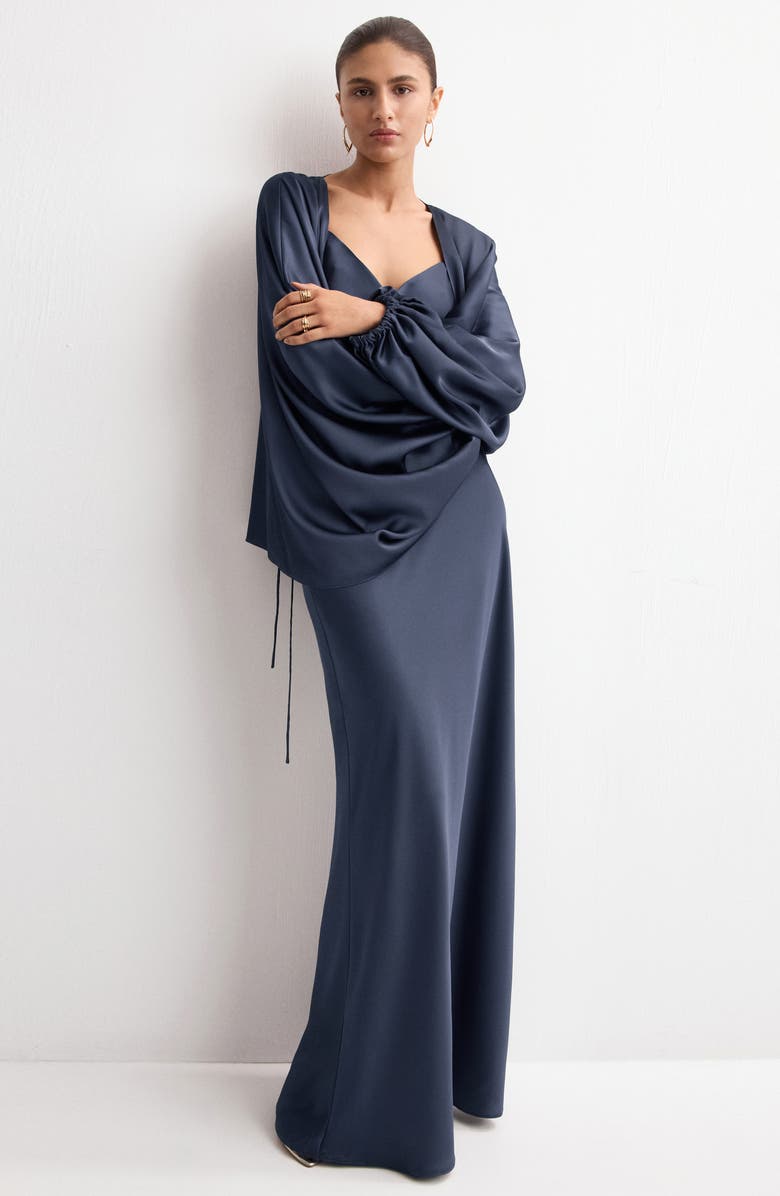 MANGO Satin Maxi Skirt, Alternate, color,