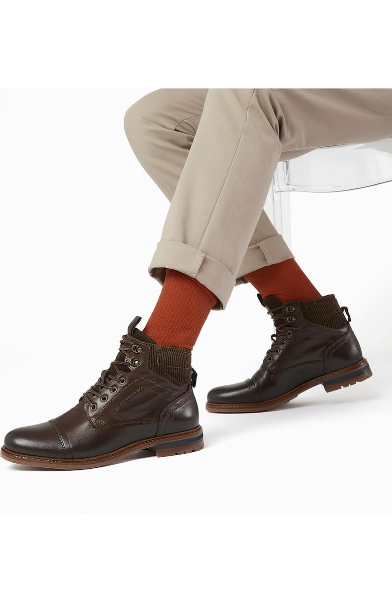 Dune London Candor Lace-Up Cap Toe Boot, Alternate, color,