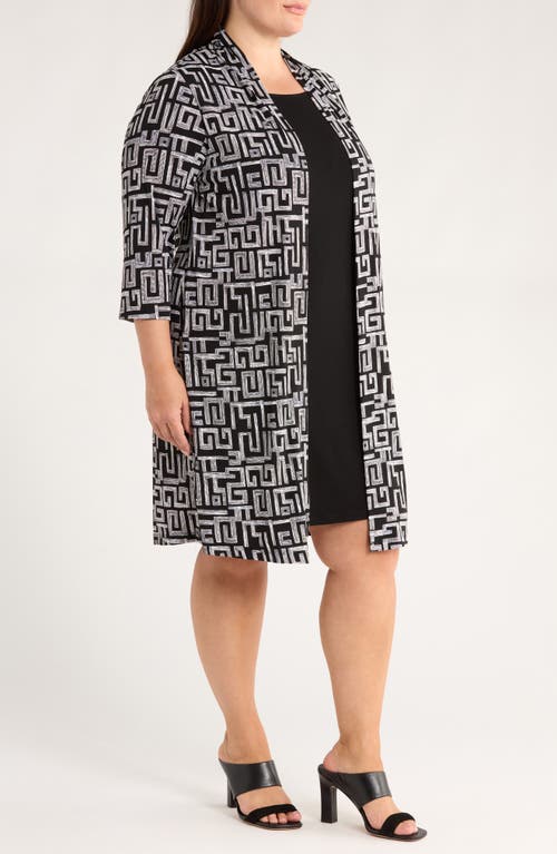 Connected Apparel Two Piece Jacket & Dress In Black