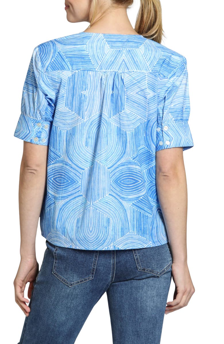 APNY Print Short Sleeve Top, Alternate, color, Blue/ White
