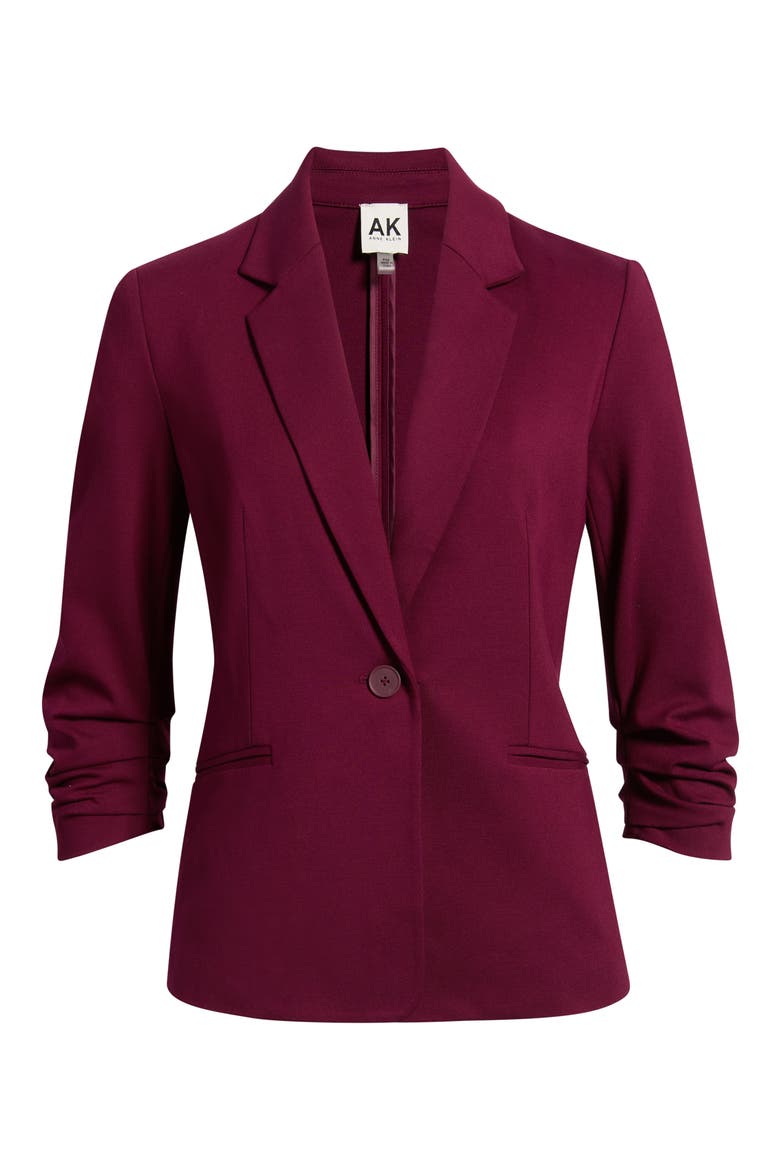 One Button Jacket with Scrunch Sleeves, Alternate, color, CHIANTI