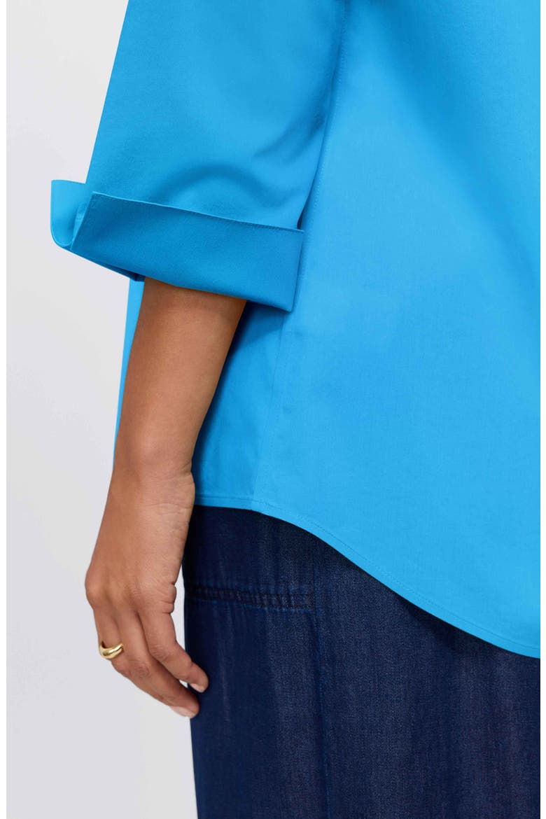 Therese Button Back Popover Shirt, Alternate, color, MALIBU BLUE