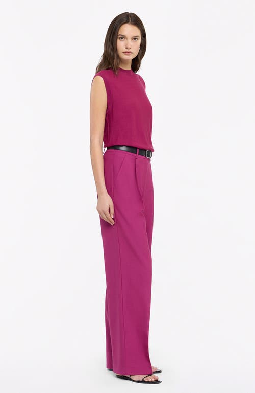 Another Tomorrow Wool Crewneck Sweater In Magenta