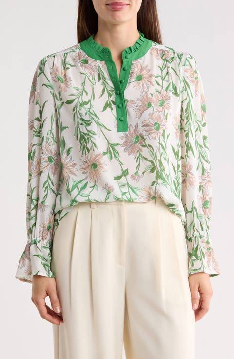 Georgette Button Front Top