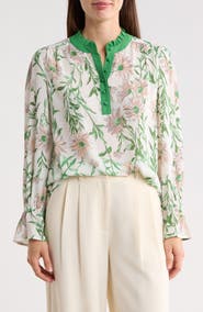 Gemma + Jane Georgette Button Front Top