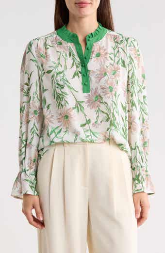 Georgette Button Front Top