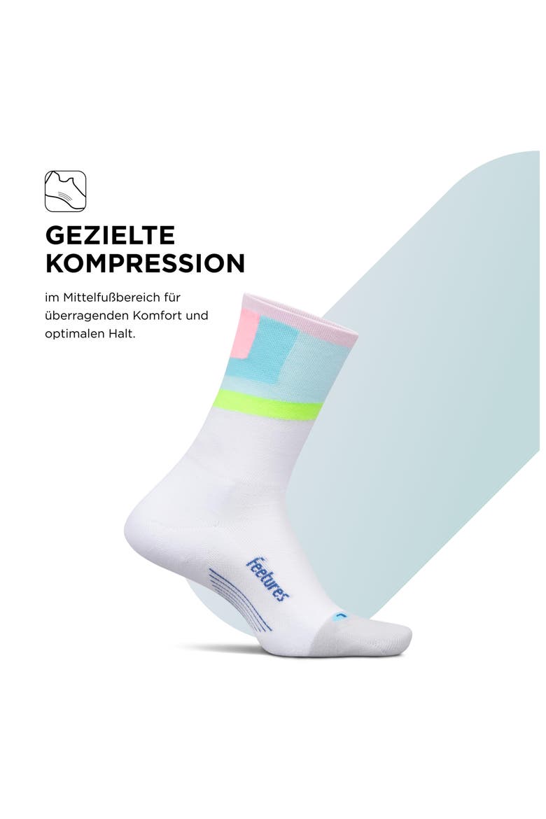 Elite Light Cushion Mini Crew Sock  Sport Sock with Targeted Compression, Alternate, color, Candy Court